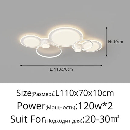 Plafonnier LED intérieur design avec anneau créatif décoratif — LZ4X9P