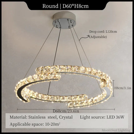 Lustre en cristal style italien pour décoration intérieure 2024 — LZQ7M2