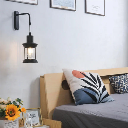 Applique murale LED rétro en fer style nordique pour bar et café — LZ4X9P2