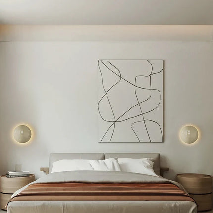 Applique murale ronde au style minimaliste Bauhaus médiéval — LZ4Q7XJ