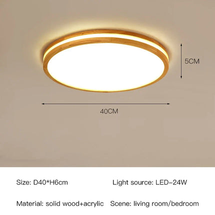 Lustre en bois moderne avec LED et télécommande — LZ4X9P2Q