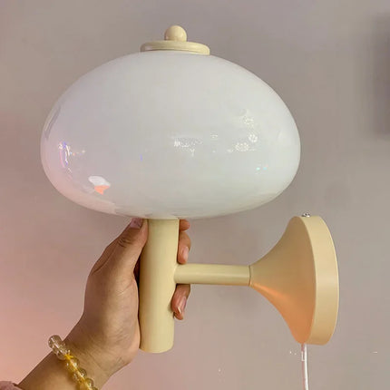 Applique murale en verre blanc avec interrupteur au design élégant — LZ4XJ9