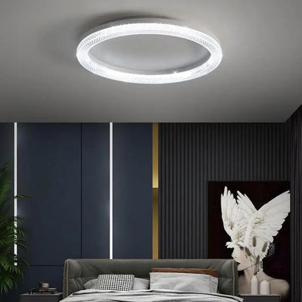 Plafonnier LED moderne avec anneaux circulaire et rectangulaire — LZ4X9M