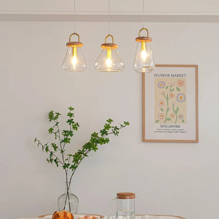 Suspension abat-jour en verre transparent style Art déco pour intérieur — LZ4X9M