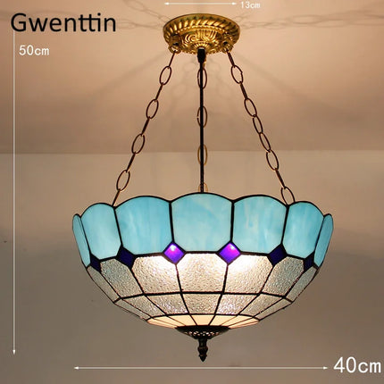 Suspension en verre teinté style Tiffany pour décoration intérieure — LZQ7M2