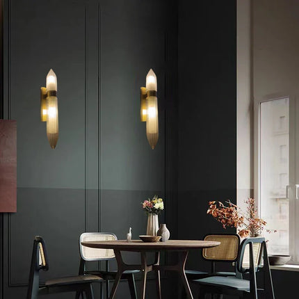 Applique murale en verre transparent et métal doré style art déco — LZ4P9XQ