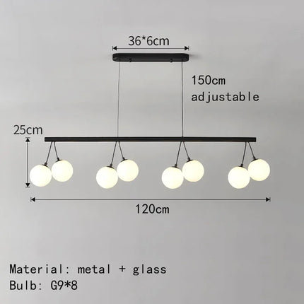 Suspension LED en forme de haricot avec détail cerise — LZ4M9Q2