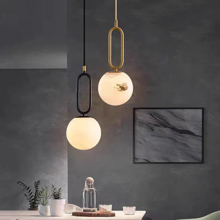 Suspension LED réglable en laiton et marbre naturel — LZ4X9T2