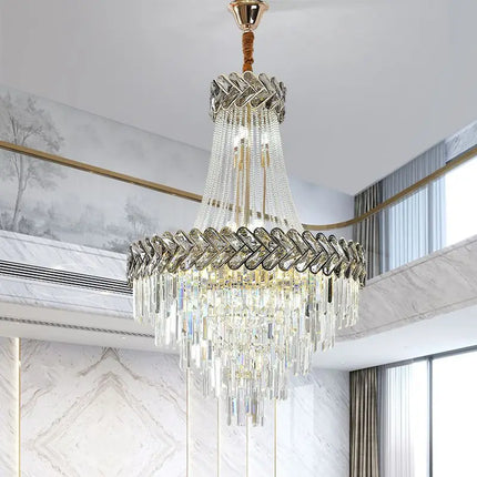Lustre LED en cristal au design moderne pour villa duplex — LZ4X9P2