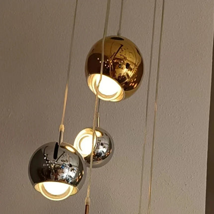 Suspension rotative LED en métal chromé doré pour bar et café — LZ4X9T2