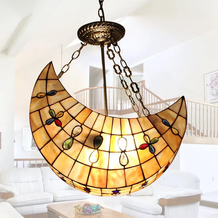 Suspension décorative en verre teinté forme lune — LZ4D9X2