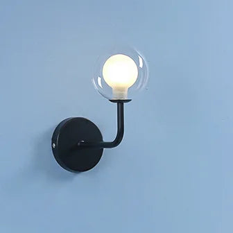 Applique murale nordique en métal avec globe en verre courbé — LZ4XJ9