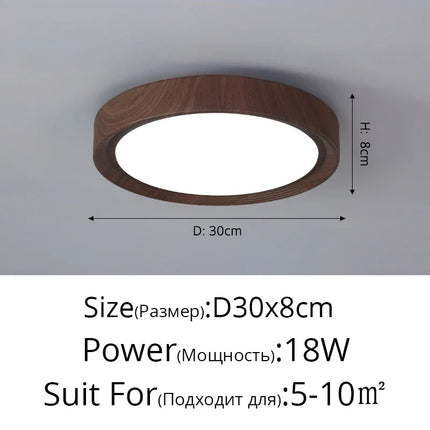 Plafonnier LED minimaliste imitation bois au design moderne — LZ4X9P