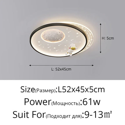 Plafonnier lunaire minimaliste anti-éblouissement pour chambre d’enfants — LZ4X9T