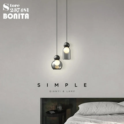 Suspension en verre transparent avec tête décorative en cuivre — LZ4X9P