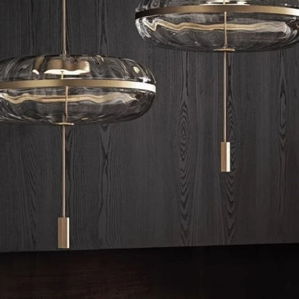 Lustre circulaire en verre style nordique pour bar et restaurant — LZ4X9P2