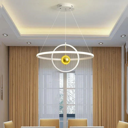 Lustre circulaire en boule de fer avec LED décoratives — LZ4X9T2