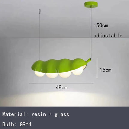 Lustre en verre à pois avec éclairage en résine créative — LZ4X9J