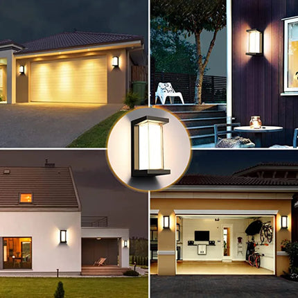 Applique murale LED extérieure Wi-Fi étanche double abat-jour aluminium et acrylique — LZ4F9X2