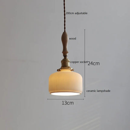 suspension LED en céramique conique design