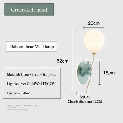 Applique murale LED ours doré en verre pour chambre enfant — LZ4X9T1
