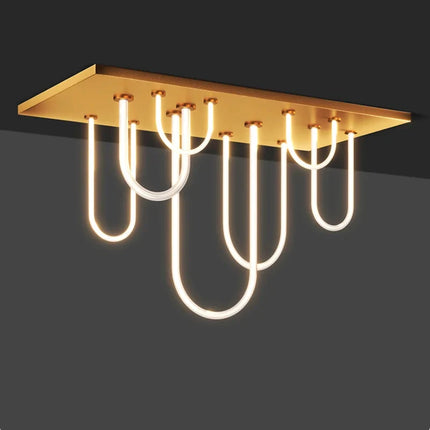 Lustre rectangulaire en acier inoxydable à intensité réglable — LZ4X9P