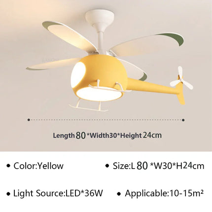 Plafonnier LED ventilateur hélicoptère pour chambre enfant — LZ4X9P