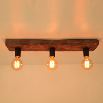 Lustre vintage créatif en bois massif pour salon et restaurant — LZ4X9P