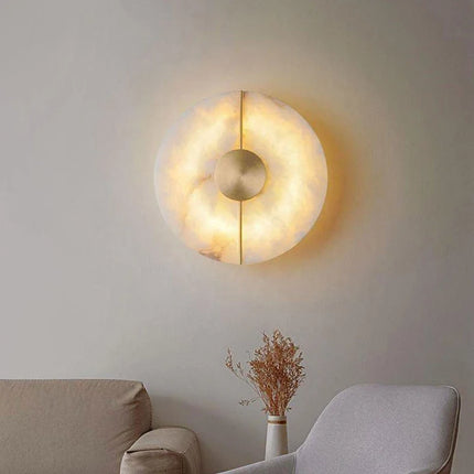 Applique murale LED design nordique en marbre et cuivre doré — LZ4X9T1