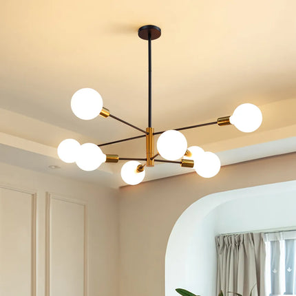 Lustre LED noir style Sputnik pour salon et salle à manger — LZ4X9P