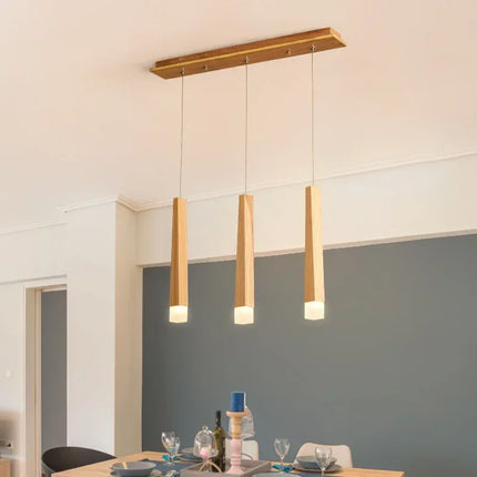 Lustre LED en bois style nordique pour décoration intérieure — LZ4X9T