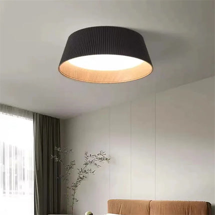 Plafonnier rond en bois style wabi sabi minimaliste pour intérieur — LZ4X9M