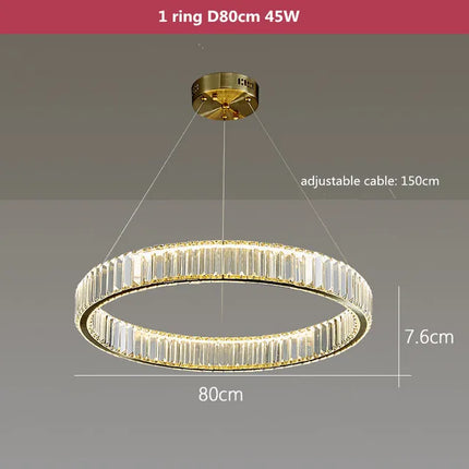 Lustre rond en cristal LED à intensité variable — LZ4X9P2Q
