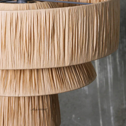 Lustre suspension rotin artisanal style japonais créatif — LZ4X9T
