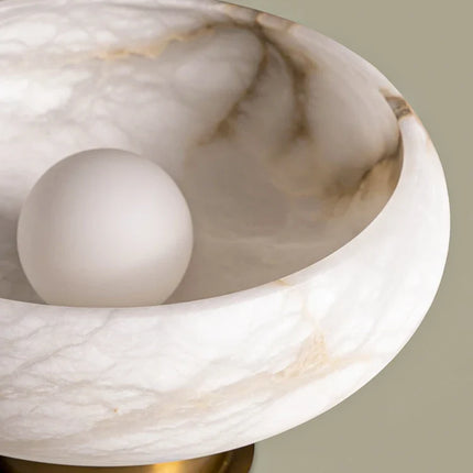 Lampe de chevet en laiton et marbre naturel motif flocon de neige — LZ4X9T