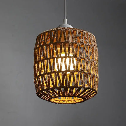 Suspension en abat-jour tissé en rotin naturel — LZ4X9P