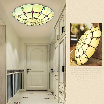 Lustre suspension bohème méditerranéen en vitrail pour intérieur — LZ4X9P2