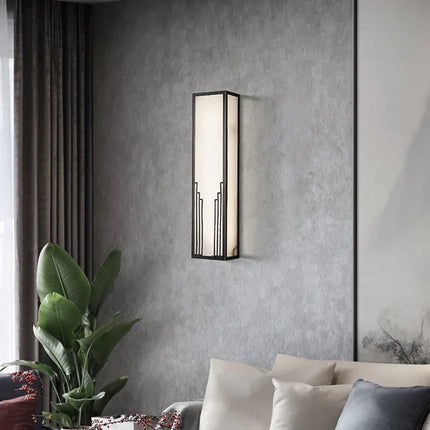 Applique murale en marbre et cuivre style chinois pour hôtel — LZ4X9P2