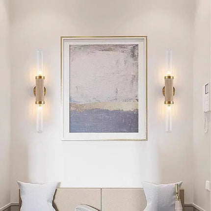 Applique murale en verre transparent et métal doré pour éclairage intérieur — LZ4X9T2