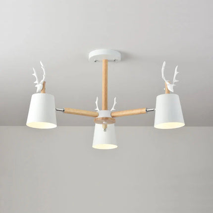 Plafonnier moderne en bois motif cerf pour décoration intérieure — LZ4X9P2