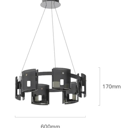 Lustre en verre fumé pour décoration élégante — LZ4X9T