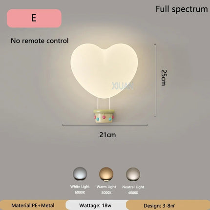 Applique murale LED romantique forme couronne, cœur et nuage pour enfants — LZ4X9T