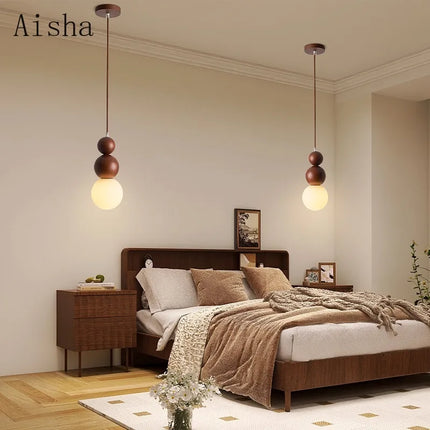 Suspension en bois massif style japonais Wabi Sabi pour intérieur — LZ4XJ9