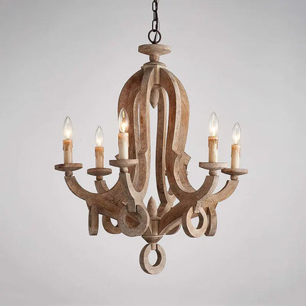 Lustre en bois massif style américain pour divers espaces — LZ4D9Q2