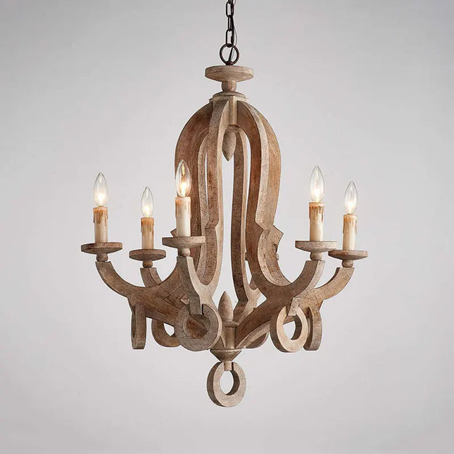 lustre vintage en bois massif style américain pour divers espaces
