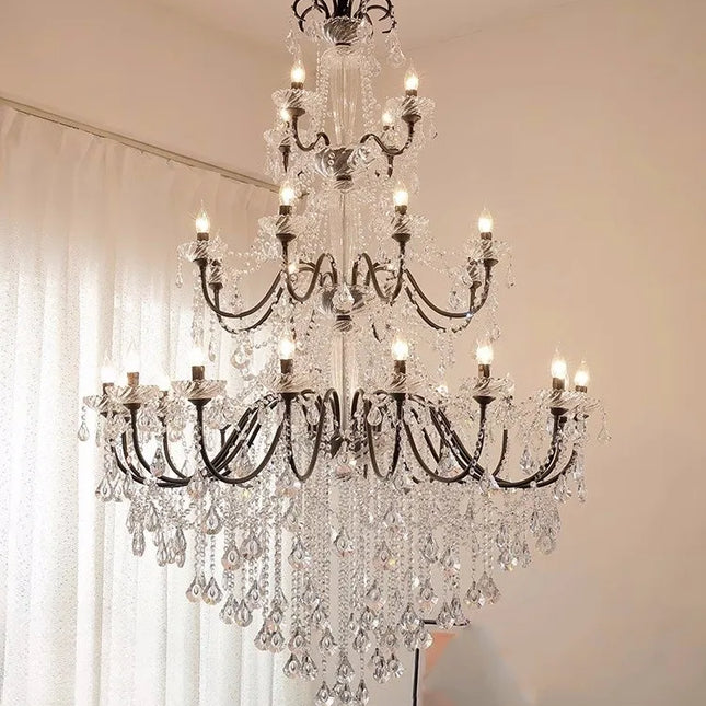 Lustre vintage en cristal avec éclairage LED élégant — LZ4X9P