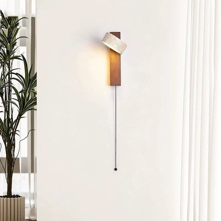 Applique murale en bois de noyer avec LED et interrupteur rotatif — LZ4D9X