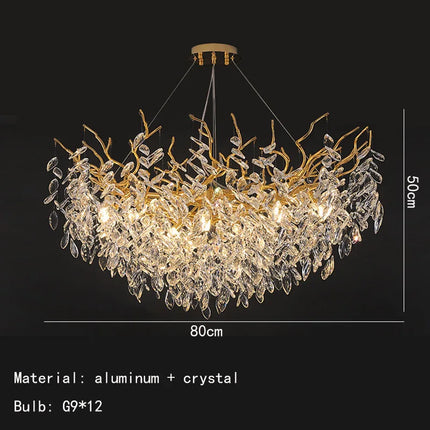 Applique murale LED art déco en cristal et aluminium doré — LZ4X9P2