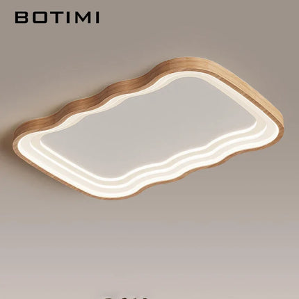 Plafonnier LED rectangulaire en bois naturel — LZ4D7Q2