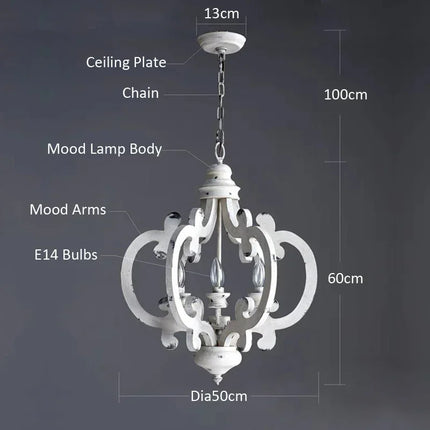 Lustre en bois massif au style rétro pour une ambiance nostalgique — LZ4D7Q1